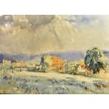 ARTHUR HENRY KNIGHTON-HAMMOND (1875-1970) Buildings in a Rural Landscape Watercolour Signed in