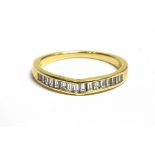 18CT GOLD CHANNEL SET DIAMOND HALF ETERNITY BAND The band marked with import scales 750, 0.5CT, band