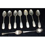 A COLLECTION OF SILVER TEASPOONS 19th Century and later teaspoons comprising of seven matching