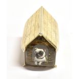 VICTORIAN REVERSE CARVED ESSEX CRYSTAL SILVER DOG KENNEL The silver kennel featuring an Essex