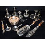 A COLLECTION OF ANTIQUE AND LATER SILVER PLATE to include coppered silver plate dwarf