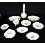 A GROUP OF AUGARTEN WIEN VIENNA PORCELAIN all similarly decorated with floral sprays on a white