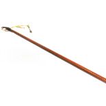 ARCHERY - AN EDWARDIAN YEW SPORTING LONG BOW by F H Ayres of London, with horn nocks, overall