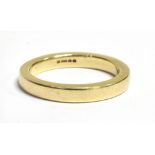 A 9CT GOLD BAND RING Faded hallmark, band width 4mm, ring size P ½, weight 5.4g approx