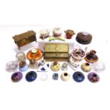 TWENTY-FOUR ASSORTED INKWELLS & PEN STANDS in ceramics, glass, metalware and treen; including also