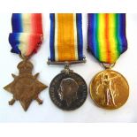 A GREAT WAR TRIO OF MEDALS TO GUNNER E.G.W. SIMPSON, ROYAL FIELD ARTILLERY comprising the 1914-15