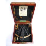 NAUTICALIA - A SEXTANT, HENRY HUGHES & SON LTD serial no.39924, in a fitted mahogany case.