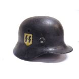 A SECOND WORLD WAR GERMAN THIRD REICH STAHLHELM [STEEL HELMET] complete with liner. Note: This lot