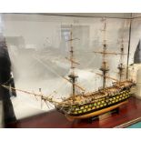 A HAND-BUILT MODEL OF THE ROYAL NAVY 104-GUN FIRST RATE SHIP OF THE LINE 'H.M.S. VICTORY' made by