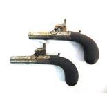 A PAIR OF PERCUSSION POCKET PISTOLS, WILLIAMS & POWELL, LIVERPOOL 19th century, each with a 4.5cm (1