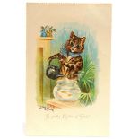 POSTCARDS - LOUIS WAIN Four artist-drawn cards, all published by Tuck, comprising two different '