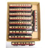 [OO GAUGE]. TEN BACHMANN B.R. COACHES all in crimson and cream livery, all unboxed.