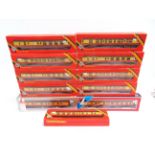 [OO GAUGE]. ELEVEN ASSORTED B.R. COACHES by Hornby (9), and Lima (2), all in crimson and dark