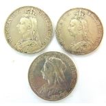 GREAT BRITAIN - ASSORTED SILVER COINAGE comprising a Victoria (1837-1901), crown, 1888; Victoria,