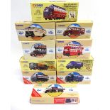 TEN CORGI CLASSICS DIECAST MODEL VEHICLES commercials and buses, each mint or near mint and boxed (