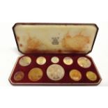 UNITED KINGDOM - AN ELIZABETH II (1952-2022) CORONATION SPECIMEN SET, 1953 ten coins, crown to