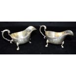PAIR OF SILVER SAUCE BOATS hallmarked for Chester, 1937, 15.3ozt