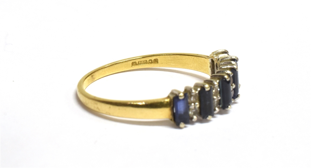 18CT GOLD DIAMOND AND SAPPHIRE DRESS RING The ring with small hallmark ring size P ½ weight 2.4g - Image 4 of 4