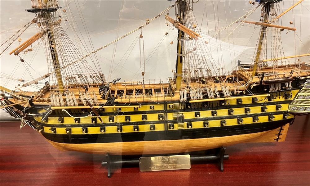 A HAND-BUILT MODEL OF THE ROYAL NAVY 104-GUN FIRST RATE SHIP OF THE LINE 'H.M.S. VICTORY' made by - Image 2 of 5