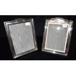 A SILVER PHOTOGRAPH FRAME of plain form, hallmarked for Birmingham, together with another with
