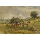 ATTRIBUTED ARTHUR JAMES STARK (1831-1902) [NORWICH SCHOOL] The Haywain Watercolour 12cm x 17cm