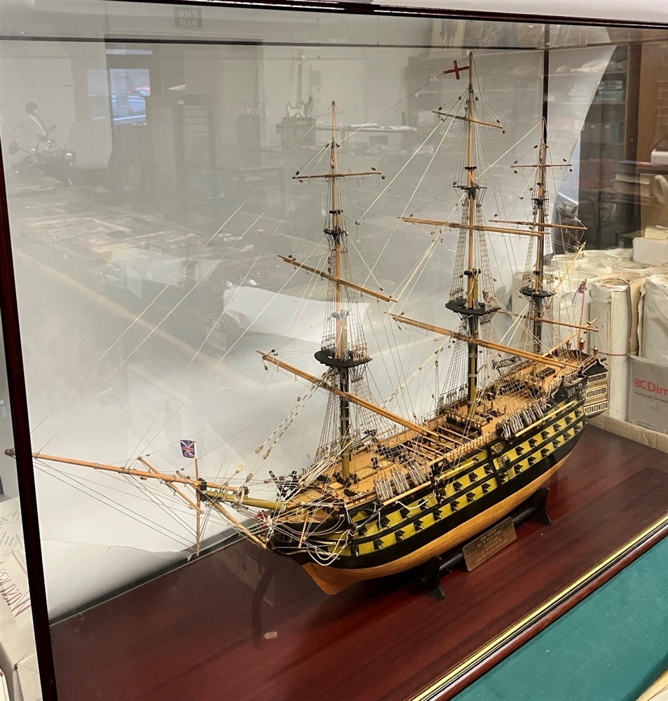 A HAND-BUILT MODEL OF THE ROYAL NAVY 104-GUN FIRST RATE SHIP OF THE LINE 'H.M.S. VICTORY' made by - Image 4 of 5