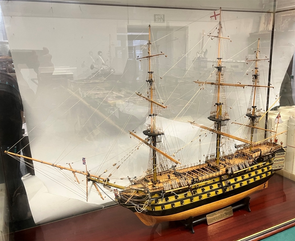 A HAND-BUILT MODEL OF THE ROYAL NAVY 104-GUN FIRST RATE SHIP OF THE LINE 'H.M.S. VICTORY' made by