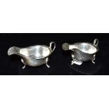 PAIR OF SILVER SAUCE BOATS, hallmarked for Sheffield, 1961, total weight 7.4ozt
