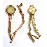TWO VINTAGE LADIES WRISTWATCHES Audax Frontier with 9ct gold bracelet strap, Borel wristwatch with