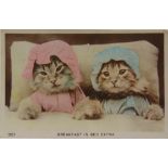 POSTCARDS - ASSORTED Approximately 100 cards, comprising topographical, Bamforth song, cats, and