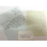 [TITANIC INTEREST]. TWO MANUSCRIPT LETTERS & A CARD SIGNED BY MILLVINA DEAN (1912-2009), LAST