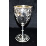 VICTORIAN BLUE ROCK SILVER CUP A fine silver Magazines Sailing Cup, stands 23 cm tall, won by Mona
