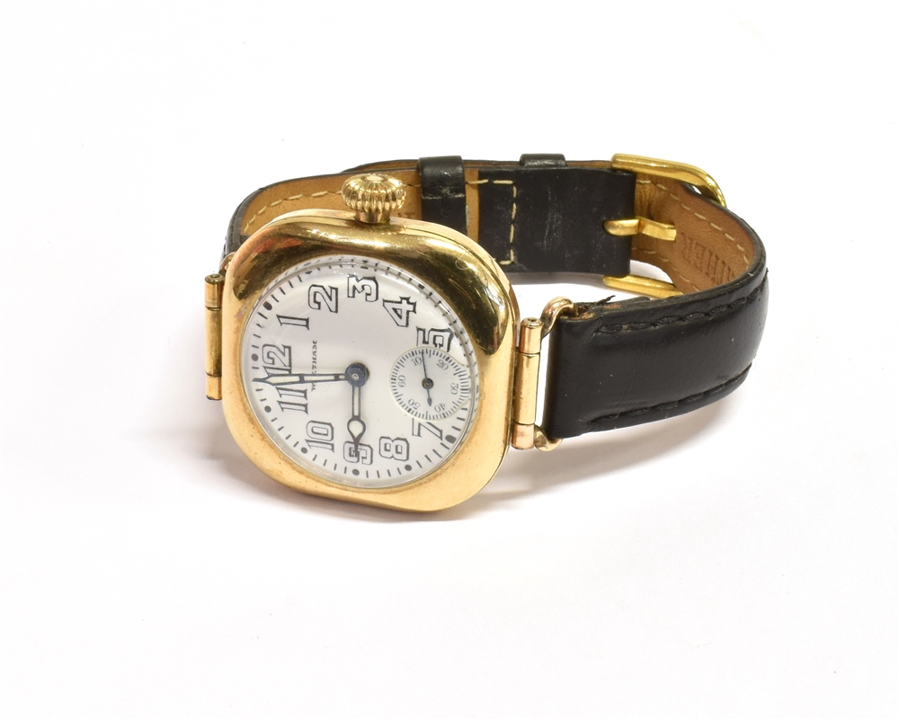 VINTAGE WALTHAM WRISTWATCH 3.5cm diameter cushion shaped case (including crown), gold filled, inside - Image 2 of 4