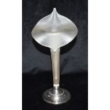 EDWARDIAN JACK IN THE PULPIT SILVER VASE Stands approx 33cm tall frosted glass vase with silver