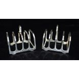 ART DECO SILVER TOAST RACKS (A PAIR) Both 7.0cm long x 5.3cm wide, four slice holders with