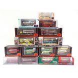 FIFTEEN 1/76 SCALE DIECAST MODEL BUSES, TRAMS & COMMERCIAL VEHICLES by Exclusive First Editions (6),