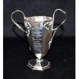 ART NOUVEAU SILVER CHALICE MAPPIN & WEBB Stands approx 16cm tall with fluted sides and base with