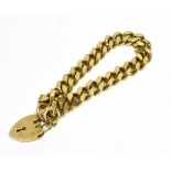 SOLID 9CT GOLD CURB LINK BRACELET 20cm long, 11.0mm wide, filed solid curb link, with 1.6cm diameter