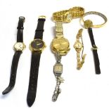 SEVEN GENTS AND LADIES WRISTWATCHES Led de Lux, Jean Parue, Rotary, Citizen, Vle, Smiths, Tissot, in