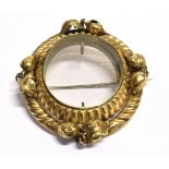 VICTORIAN 9CT GOLD LOCKET FRAME Hollow rope and fluted frame decorated at compass points with acorns