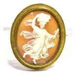 VICTORIAN 18CT GOLD SHELL CAMEO Tests as 18-20ct gold, 3.4cm long x 2.8cm wide, depicting a