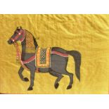 INDIAN SCHOOL: a framed and glazed gouache of a horse, 37cm x 49cm