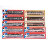 [OO GAUGE]. TEN LIMA B.R. COACHES in blue and grey (5), and executive (5) livery, each boxed.