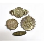 COLLECTION OF VICTORIAN SILVER BROOCHES Includes one locket back festively decorate with ivy and