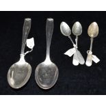 EARLY GLASGOW STERLING SILVER SPOONS Two early sterling silver teaspoons hallmarked Glasgow 1866 &