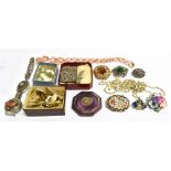 COLLECTION OF VINTAGE COSTUME JEWELLERY To include some interesting pieces; Italian micro mosaic