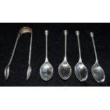 MAPPIN & WEBB TEASPOONS Four matching Mappin & Webb teaspoons, hallmarked Sheffield 1920. With