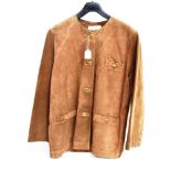 A LADIES 'ROSLIN GARTLAND' Rust leather short coat, size 6 and another similar (2)
