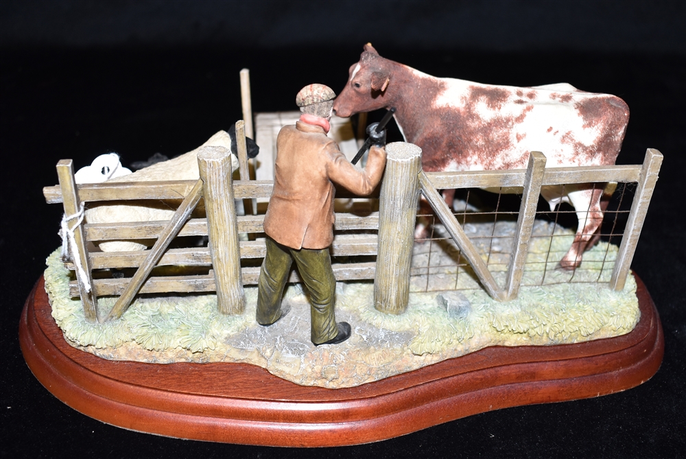 A BORDER FINE ARTS GROUP 'JAMES HERRIOT STUDIO FIGURINES, BREAKING THE ICE, A2682' A farmer breaking - Image 2 of 2