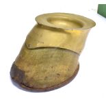 HORSE HOOF ASH TRAY brass mounted and inscribed 'Peppin, October 31st 1928', height 10cm